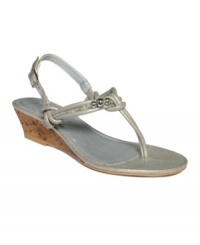 Sultry style for sizzling hot days. The Cairo sandals by Rampage blend thin straps with a low cork wedge for a sexy combination. Sultry style for sizzling hot days. The Cairo sandals by Rampage blend thin straps with a low cork wedge for a sexy combination.