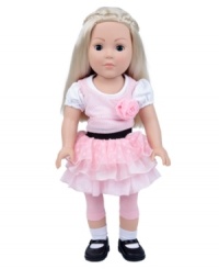 Give her a partner to be pretty in pink with. This Madame Alexander doll wears a pink tiered sparkly dress, white tee and pink leggings for a classic frilly look that your princess is sure to love. Give her a partner to be pretty in pink with. This Madame Alexander doll wears a pink tiered sparkly dress, white tee and pink leggings for a classic frilly look that your princess is sure to love.