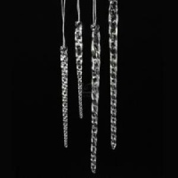 24 PC CLEAR GLASS ICICLE ORNAMENTS - Christmas Ornament 24 PC CLEAR GLASS ICICLE ORNAMENTS - Christmas Ornament