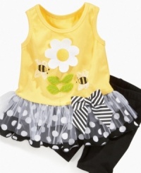 Stop and smell the flowers. She'll remind everyone to appreciate the little things in this sweet tutu tunic and legging set from Bonnie Jean. Stop and smell the flowers. She'll remind everyone to appreciate the little things in this sweet tutu tunic and legging set from Bonnie Jean.