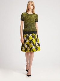 This colorful waffle knit pullover lends a soft, textural element to any ensemble.Rib-knit crewneck, cuffs and hemShort sleevesMerino woolDry cleanImportedModel shown is 5'9½ (176cm) wearing US size 4. This colorful waffle knit pullover lends a soft, textural element to any ensemble.Rib-knit crewneck, cuffs and hemShort sleevesMerino woolDry cleanImportedModel shown is 5'9½ (176cm) wearing US size 4.