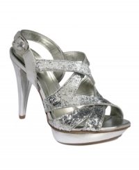 Whether sparkly or in smooth suede, the cool criss-cross straps on Style&co.'s Bergataor evening sandals will stylishly make your day complete. Whether sparkly or in smooth suede, the cool criss-cross straps on Style&co.'s Bergataor evening sandals will stylishly make your day complete.