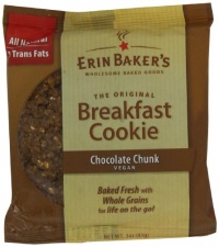 Erin Baker's Breakfast Cookie Chocolate Chunk, Vegan, 3-Ounce Individually Wrapped Cookies (Pack of 12) Erin Baker's Breakfast Cookie Chocolate Chunk, Vegan, 3-Ounce Individually Wrapped Cookies (Pack of 12)
