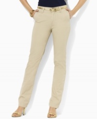 A casual Lauren by Ralph Lauren pant tailored from soft, durable cotton is crafted in a cropped, straight-leg silhouette for the ultimate in comfort and style. A casual Lauren by Ralph Lauren pant tailored from soft, durable cotton is crafted in a cropped, straight-leg silhouette for the ultimate in comfort and style.