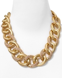 A statement necklace to wear with all your denim and dresses. Aqua's on-trend, crystal-flecked links are perfectly pretty, day or night. A statement necklace to wear with all your denim and dresses. Aqua's on-trend, crystal-flecked links are perfectly pretty, day or night.
