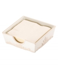A new way to enjoy an elegant classic, the Butler's Pantry napkin holder bears the embossed vines and creamy hues of the graceful Lenox dinnerware collection. With ivory paper napkins, to match. A new way to enjoy an elegant classic, the Butler's Pantry napkin holder bears the embossed vines and creamy hues of the graceful Lenox dinnerware collection. With ivory paper napkins, to match.