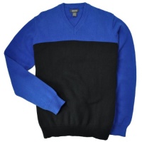 Kenneth Cole New York Mens Long Sleeve Striped V-Neck Sweater Kenneth Cole New York Mens Long Sleeve Striped V-Neck Sweater