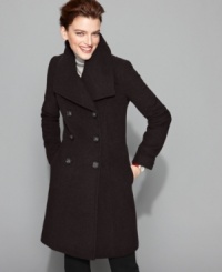Larry Levine follows fashion's basic rule: a well-tailored coat never goes out of style! Pair with your favorite winter separates for a crisp silhouette! Larry Levine follows fashion's basic rule: a well-tailored coat never goes out of style! Pair with your favorite winter separates for a crisp silhouette!