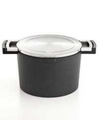 Marvelous meals made easy-this cast aluminum essential steps up to every task with a heavy-duty nonstick ceramic coating that releases food fast and guarantees an eco-friendly PFOA- and PTFE-free approach to the art of cuisine. The innovative lid design doubles as a handy hot plate & also, thanks to special holes in the rim of this stockpot, can stay on during pouring for mess-less prep. 3-year warranty. Marvelous meals made easy-this cast aluminum essential steps up to every task with a heavy-duty nonstick ceramic coating that releases food fast and guarantees an eco-friendly PFOA- and PTFE-free approach to the art of cuisine. The innovative lid design doubles as a handy hot plate & also, thanks to special holes in the rim of this stockpot, can stay on during pouring for mess-less prep. 3-year warranty.