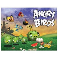 Mattel Angry Birds Puzzle Scene 2 Pigs Going After Eggs - 24 Piece