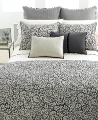Playfully accented with pom-poms, this linen/cotton sham boasts elegant pickstitching on its face, giving your bed a decidedly textural interest. Reverses to solid cotton voile. (Clearance) Playfully accented with pom-poms, this linen/cotton sham boasts elegant pickstitching on its face, giving your bed a decidedly textural interest. Reverses to solid cotton voile. (Clearance)