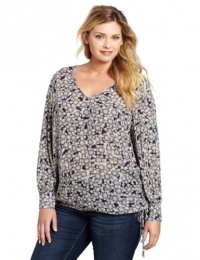Lucky Brand Women's Plus-Size Farrah Printed Top Lucky Brand Women's Plus-Size Farrah Printed Top