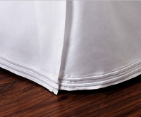 Hudson Park Collection White with White Double Satin Stitch CALIFORNIA KING Bedskirt