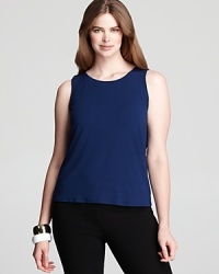 A delicious jewel tone infuses this Eileen Fisher Plus top with everyday elegance. Slip the style under a blazer for office chic, or brandish it with a chunky necklace for after-hours appeal. A delicious jewel tone infuses this Eileen Fisher Plus top with everyday elegance. Slip the style under a blazer for office chic, or brandish it with a chunky necklace for after-hours appeal.