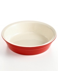 Pretty as pie. Let your baked goods be the talk of the town with this simple, retro-inspired pie pan. Set in a friendly, fun color, this pan is perfect for whipping up your favorite treat and presenting it flawlessly. The durable, oven-, freezer-, microwave- and refrigerator-safe ceramic design is the ideal choice for a busy kitchen. Pretty as pie. Let your baked goods be the talk of the town with this simple, retro-inspired pie pan. Set in a friendly, fun color, this pan is perfect for whipping up your favorite treat and presenting it flawlessly. The durable, oven-, freezer-, microwave- and refrigerator-safe ceramic design is the ideal choice for a busy kitchen.