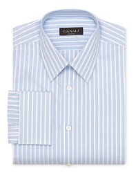 Canali Fine Stripe Satin Textured Dress Shirt - Contemporary Fit, Barrel Cuff Canali Fine Stripe Satin Textured Dress Shirt - Contemporary Fit, Barrel Cuff