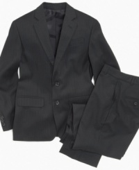 Button up his dressy look with a clean looking sport coat with a sophisticated pattern from Calvin Klein. Button up his dressy look with a clean looking sport coat with a sophisticated pattern from Calvin Klein.