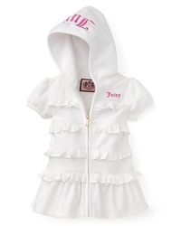 Juicy Couture Infant Girls' Ruffled Hooded Swim Cover Up - Sizes 3-24 Months Juicy Couture Infant Girls' Ruffled Hooded Swim Cover Up - Sizes 3-24 Months