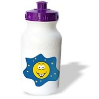 Dooni Designs Smiley Face Designs - GIrl Yellow Smiley Face With Flower in Hair - Water Bottles Dooni Designs Smiley Face Designs - GIrl Yellow Smiley Face With Flower in Hair - Water Bottles