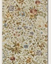 Couristan 0231/0031 EDEN Spring Blooms 108-Inch by 144-Inch Wool Area Rug, Ivory/Azure