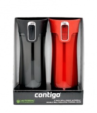 Contigo Autoseal Bella Double Wall Insulated 2-Pack Travel Mug, 14-Ounce, Black/Red Contigo Autoseal Bella Double Wall Insulated 2-Pack Travel Mug, 14-Ounce, Black/Red