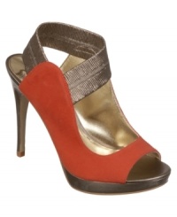 Wrapped in luxury. Carlos by Carlos Santana's elastic ankle strap wraps around your ankle in the sexiest way. Luxe suede provides a glamourous contrast. Wrapped in luxury. Carlos by Carlos Santana's elastic ankle strap wraps around your ankle in the sexiest way. Luxe suede provides a glamourous contrast.