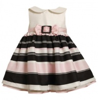 Pink Black White Striped Buckle-Bow Shantung Dress PI1TF,Bonnie Jean Baby-Infant Special Occasion Flower Girl Party Dress Pink Black White Striped Buckle-Bow Shantung Dress PI1TF,Bonnie Jean Baby-Infant Special Occasion Flower Girl Party Dress