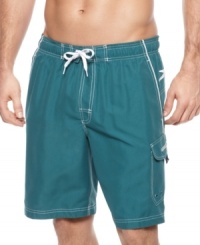Out to sea. That's exactly where you'll want to be when you're in these comfy swim trunks from Speedo. Out to sea. That's exactly where you'll want to be when you're in these comfy swim trunks from Speedo.