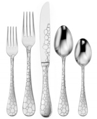 Just spotted, Oneida's Giraffa flatware has a laser-etched pattern that evokes the gentle giants for which it's named. Top-quality stainless steel makes this place setting a practical choice, too. Just spotted, Oneida's Giraffa flatware has a laser-etched pattern that evokes the gentle giants for which it's named. Top-quality stainless steel makes this place setting a practical choice, too.