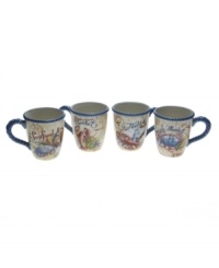 Fresh catch. See your food in a nautical setting with the vivid illustrations and wooden pier motif of Seafood Market mugs. Sculpted blue rope adds to their oceanside charm. Fresh catch. See your food in a nautical setting with the vivid illustrations and wooden pier motif of Seafood Market mugs. Sculpted blue rope adds to their oceanside charm.