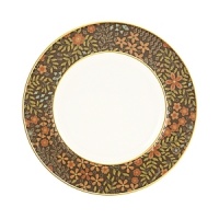 The luxurious, museum-quality floral motifs in Gilded Tapestry create a dramatic presentation sure to command attention at any dinner party. Warm ember hues and golden tones are offset by cool blue accents on this compelling pattern. Unique layering of of each place setting piece atop the other highlights the common threads of color and metallics while creating a sophisticated style. The luxurious, museum-quality floral motifs in Gilded Tapestry create a dramatic presentation sure to command attention at any dinner party. Warm ember hues and golden tones are offset by cool blue accents on this compelling pattern. Unique layering of of each place setting piece atop the other highlights the common threads of color and metallics while creating a sophisticated style.