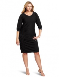 DKNYC Women's Plus-Size Long Sleeve Boatneck Dress With Exposed Zipper DKNYC Women's Plus-Size Long Sleeve Boatneck Dress With Exposed Zipper
