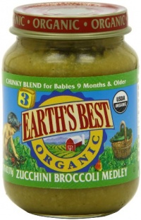 Earth's Best Junior Baby Food Organic, Zucchini Broccoli Vegetable Medley, 6 Ounce Jars (Pack of 12)