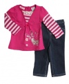 Young Hearts Baby-Girls Infant Berry Pant Set