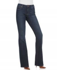 For a sleek casual look, DKNY Jeans' boot cut petite jeans are a must-have for your wardrobe. For a sleek casual look, DKNY Jeans' boot cut petite jeans are a must-have for your wardrobe.