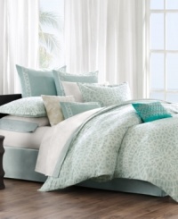 Reminiscent of exquisite Grecian architecture, this Mykonos comforter set from Echo lends a completely serene yet eye-catching look to the bedroom. Classic inspiration is transformed into a modern chic look with a distressed geometric design that sits upon a muted aqua ground. Reminiscent of exquisite Grecian architecture, this Mykonos comforter set from Echo lends a completely serene yet eye-catching look to the bedroom. Classic inspiration is transformed into a modern chic look with a distressed geometric design that sits upon a muted aqua ground.