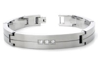 Dolan Bullock 3 Diamond Stainless Steel Bracelet Dolan Bullock 3 Diamond Stainless Steel Bracelet