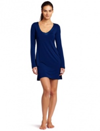 Calvin Klein Women's Essentials W Satin Long Sleeve Nightdress W Shelf, Stargazer, Medium Calvin Klein Women's Essentials W Satin Long Sleeve Nightdress W Shelf, Stargazer, Medium