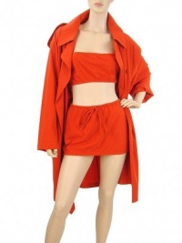 Jean Paul Gaultier Dress - Red Wool Trench Coat Dress It40 Jean Paul Gaultier Dress - Red Wool Trench Coat Dress It40