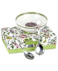 Grow your Botanic Garden collection with this 3-piece salad set. Lifelike blooms and Portmeirion's classic triple-leaf border grace white porcelain accessories to complement the beloved dinnerware pattern. Grow your Botanic Garden collection with this 3-piece salad set. Lifelike blooms and Portmeirion's classic triple-leaf border grace white porcelain accessories to complement the beloved dinnerware pattern.