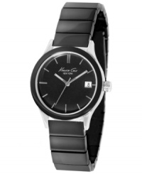Gunmetal tones add edge to this classic steel watch from Kenneth Cole New York. Gunmetal tones add edge to this classic steel watch from Kenneth Cole New York.