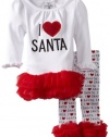 Mud Pie Baby-Girls Infant I Love Santa Tunic And Leggings Set, Multi Colored, 2T-3T