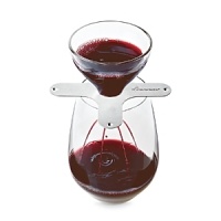 This on-glass, red wine aerator improves taste and enhances the bouquet of your favorite vintages. Designed to provide just the right amount of aeration, it softens the wine without flattening its taste. A fine-mesh screen removes sediment. This on-glass, red wine aerator improves taste and enhances the bouquet of your favorite vintages. Designed to provide just the right amount of aeration, it softens the wine without flattening its taste. A fine-mesh screen removes sediment.