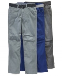 He'll make a classic style statement when donning these straight-leg pants by Epic Threads. He'll make a classic style statement when donning these straight-leg pants by Epic Threads.