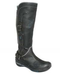 A tall, strapping pair. The JBU Tribeca boots by Jambu feature memory insoles and a stretch mesh back panel for optimal comfort. A tall, strapping pair. The JBU Tribeca boots by Jambu feature memory insoles and a stretch mesh back panel for optimal comfort.