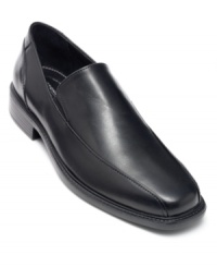 Finished with a comfortable, durable sole and crafted with fine details, these bike toe slip-on men's dress shoes add minimalist style to your work week rotation of men's loafers. Finished with a comfortable, durable sole and crafted with fine details, these bike toe slip-on men's dress shoes add minimalist style to your work week rotation of men's loafers.