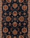 Surya CAE1102-8RD Floral Traditional Round Area Rug, 8-Feet, Black