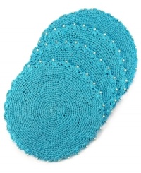 Crafted of woven paper with a beaded edge, Vera's Emile placemats accent tables in charming throwback style. Crafted of woven paper with a beaded edge, Vera's Emile placemats accent tables in charming throwback style.