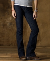 Tailored in a slim low-rise silhouette from hand-sanded stretch denim, these bootcut jeans from Denim & Supply Ralph Lauren exudes contemporary style with a distinctive urban appeal. Tailored in a slim low-rise silhouette from hand-sanded stretch denim, these bootcut jeans from Denim & Supply Ralph Lauren exudes contemporary style with a distinctive urban appeal.