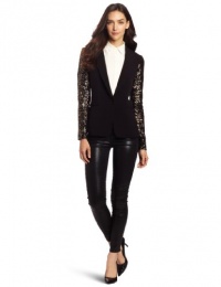 DKNYC Women's Long Sleeve Jacket with Sequin Sleeves, Black, 06 DKNYC Women's Long Sleeve Jacket with Sequin Sleeves, Black, 06